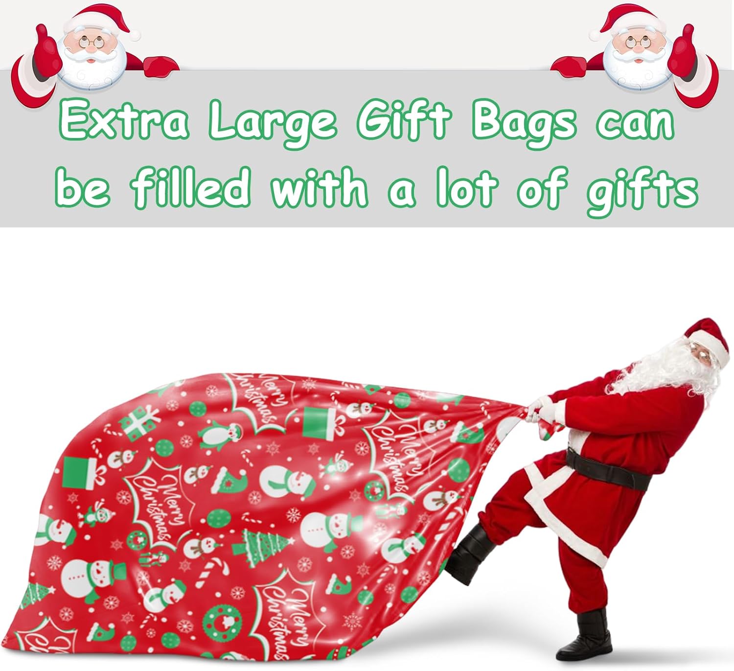 HYmoso Bolsas de regalo de Navidad extragrandes, 4 bolsas de regalo de bicicleta jumbo para regalos de Navidad gigantes de gran tamaño, bolsa de