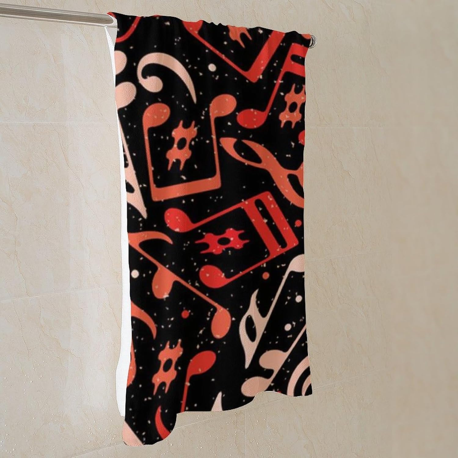 Toallas de baño grandes rojas de las notas musicales de la toalla de playa adulta de gran tamaño de las toallas