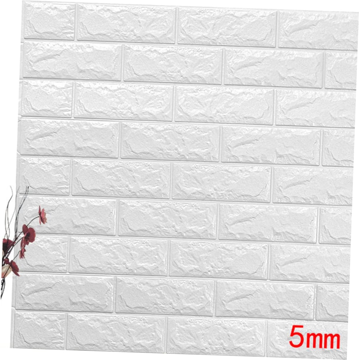 Angoily Paneles de pared de espuma, adhesivos para piso, decoración blanca, papel tapiz de ladrillo, despegar y pegar, paneles de pared 3D para
