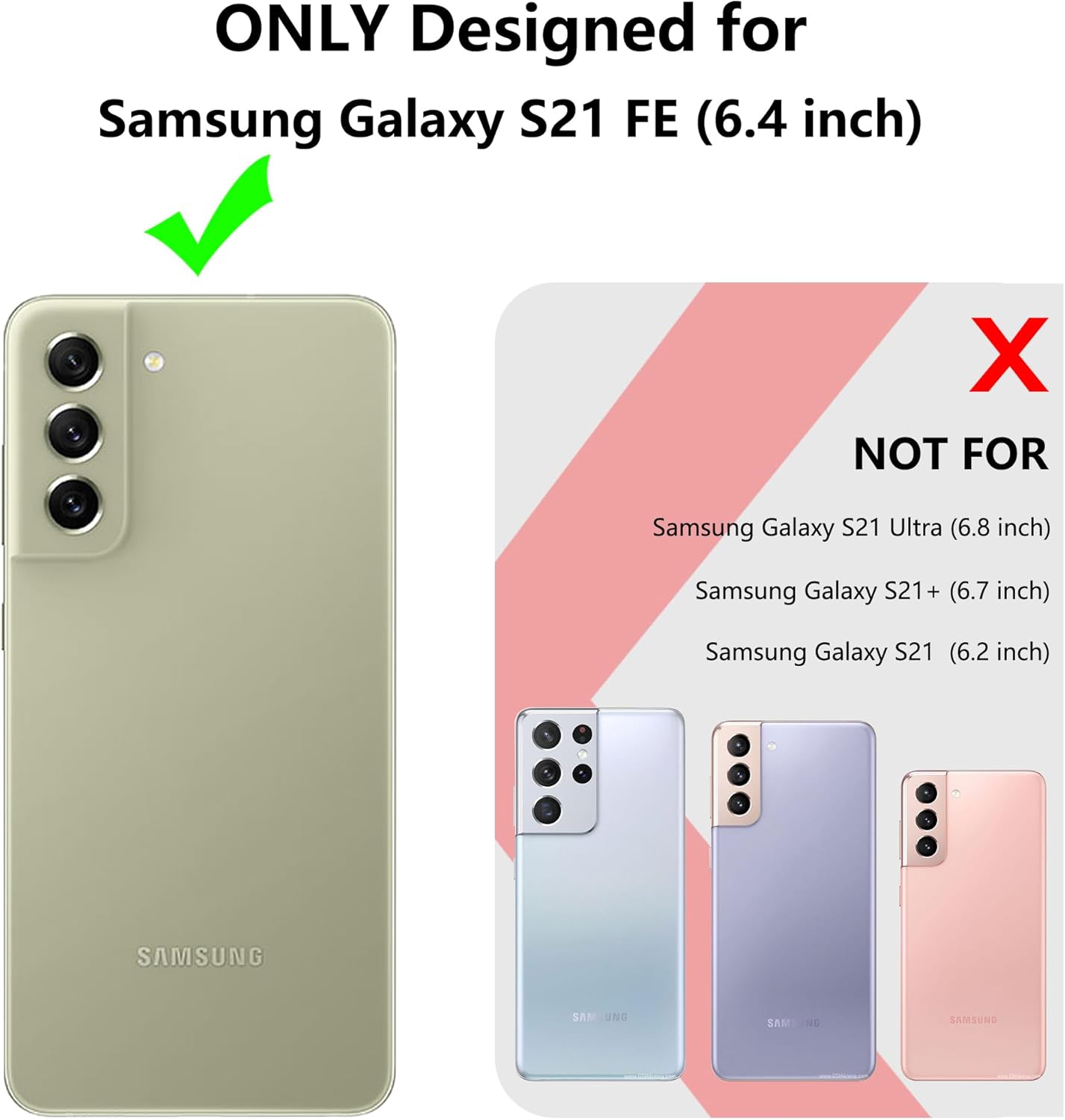Gritup Funda compatible con Samsung Galaxy S21 FE con protector de pantalla, diseño de corazón de amor, diamantes de imitación brillantes para niñas