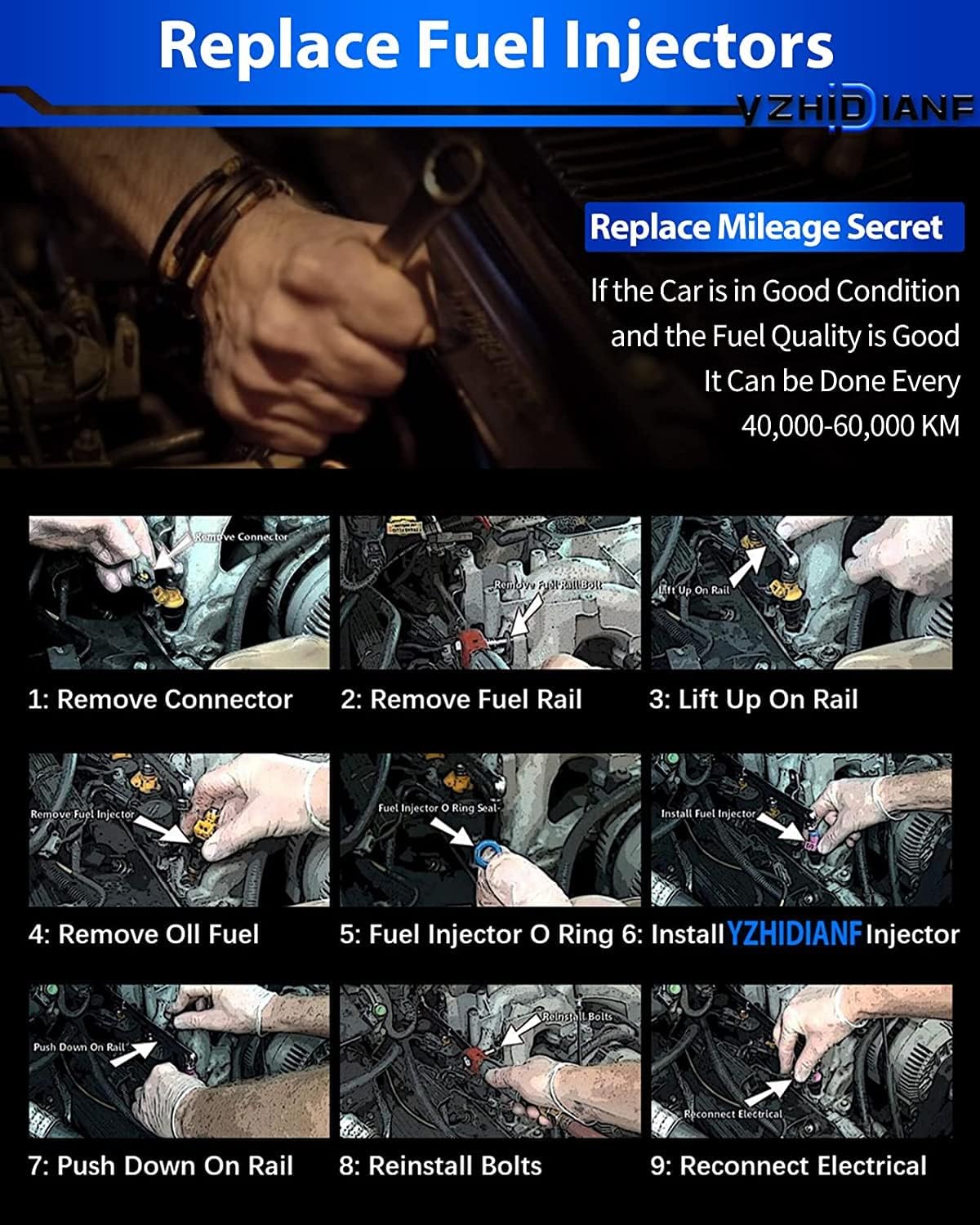 YZHIDIANF Inyectores de combustible mejorados 0280158020 se adaptan a Dodge Dakota Durango Nitro Ram 1500 para Jeep Grand Cherokee Commander Liberty