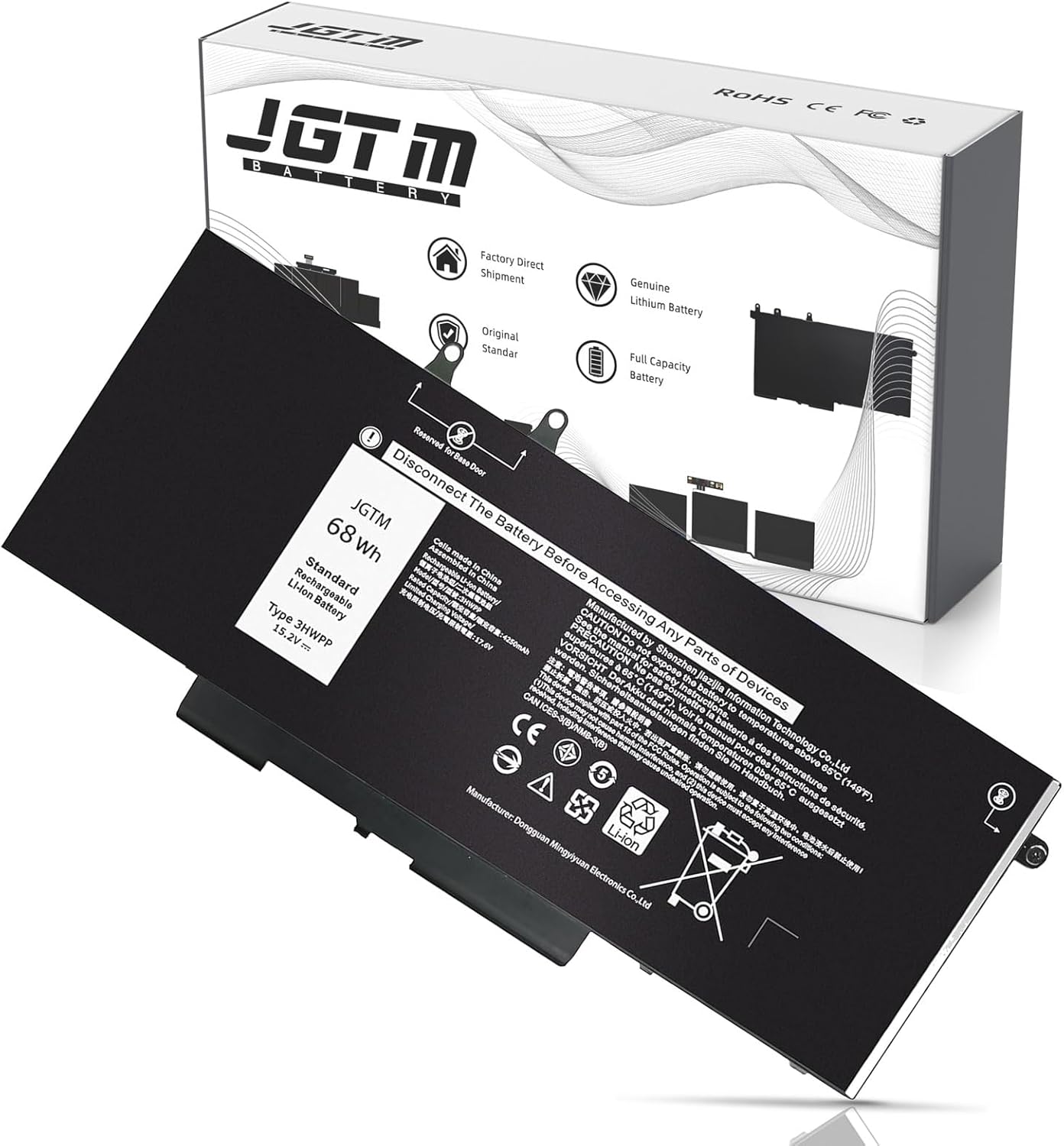 Batería para portátil Dell Latitude 5401 5410 5411 5501 5510 5511 Precision 3541 3554 3550 Inspiron 17 7500 7506 2 en 1 Black Edition N2NLL 1VY7F