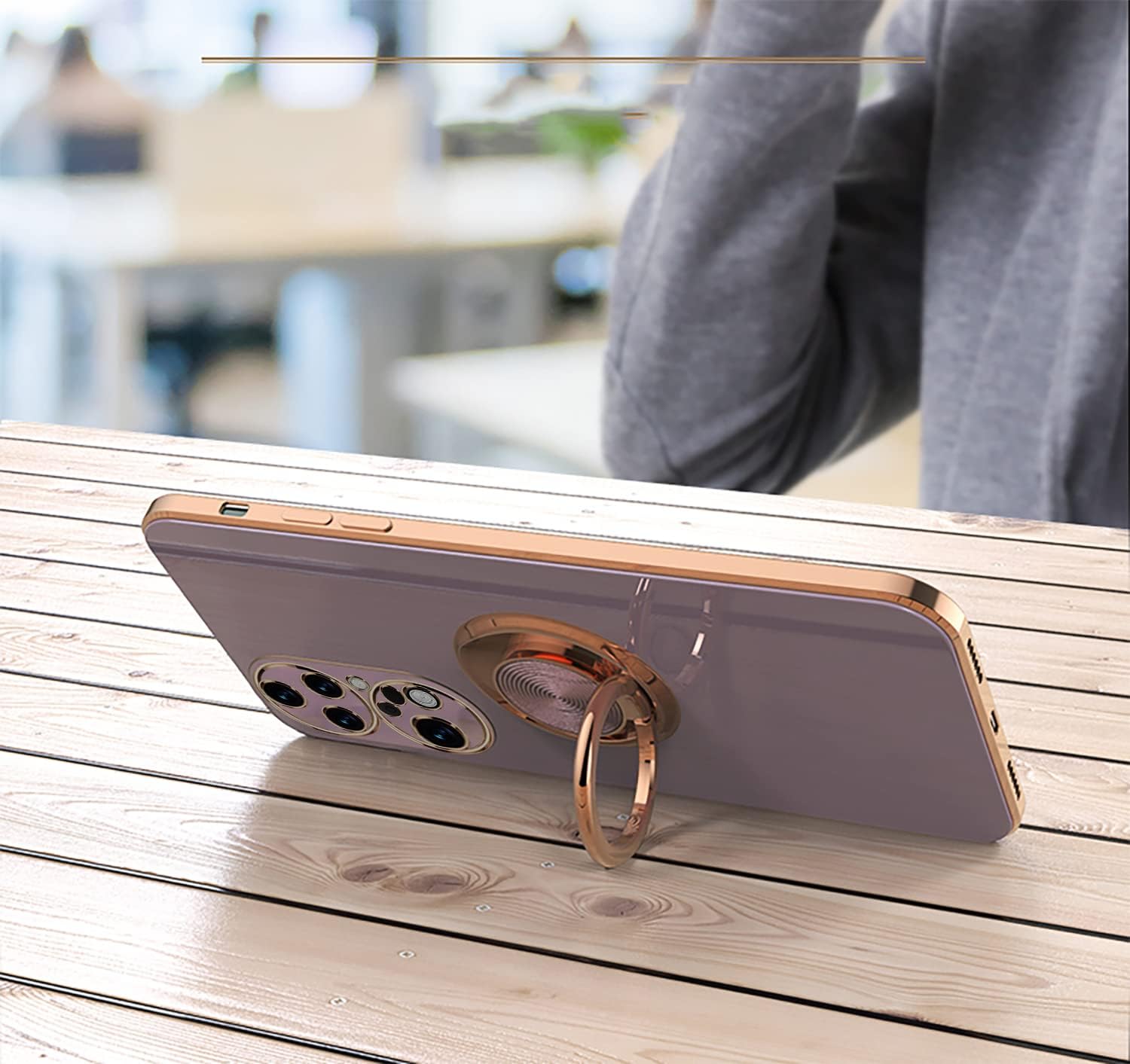 Funda para Huawei P50 Pro con soporte de 360 Tecnología de galvanoplastia Soporte magnético para coche, cubierta de protección delgada compatible