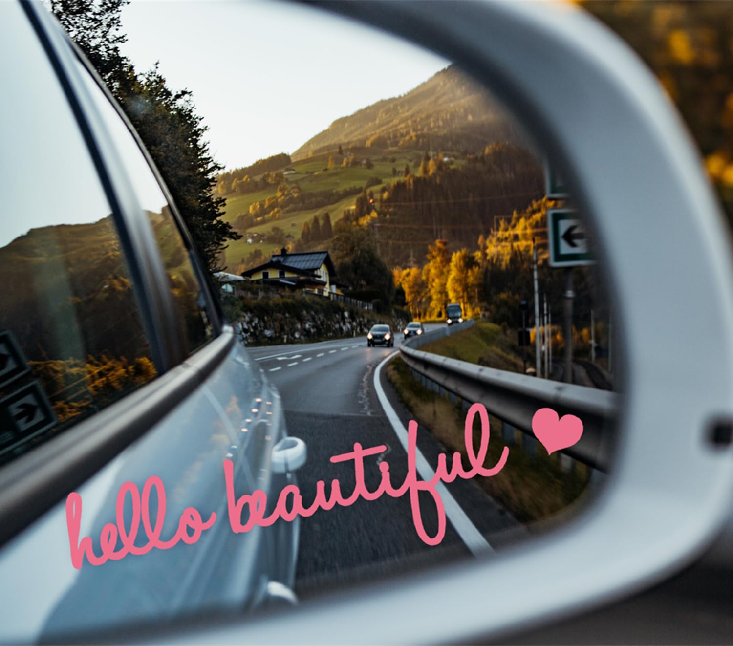 3x Hello Beautiful Rearview Mirror Decal,Vinyl Pink Car Decals For Women,Vanity Mirror Stickers,Girl Car Decal Gifts,Car Window Decal,Car Mirror