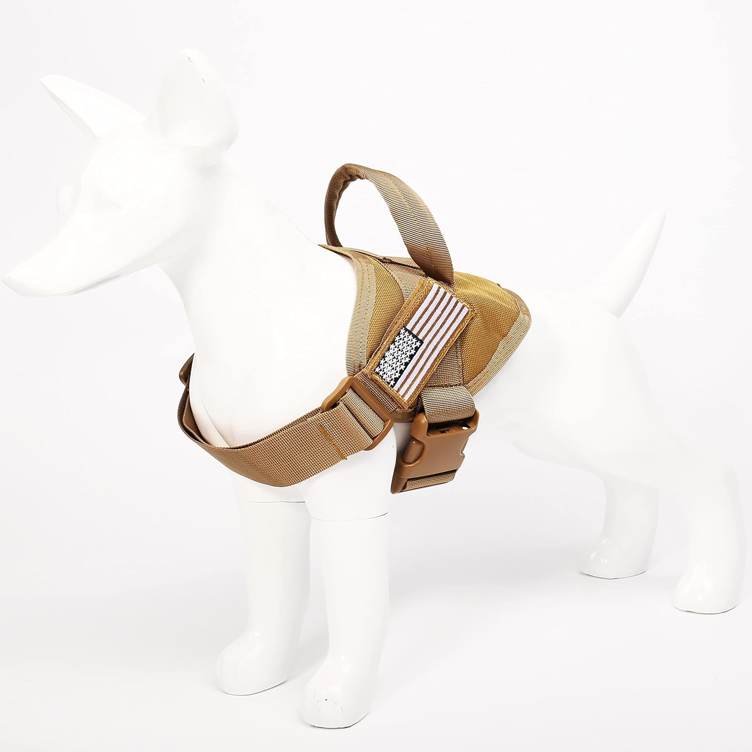 Arnés táctico para perros grandes, arnés para perros de servicio, arnés sin tirones para mascotas con parche, chaleco de estilo militar, arnés