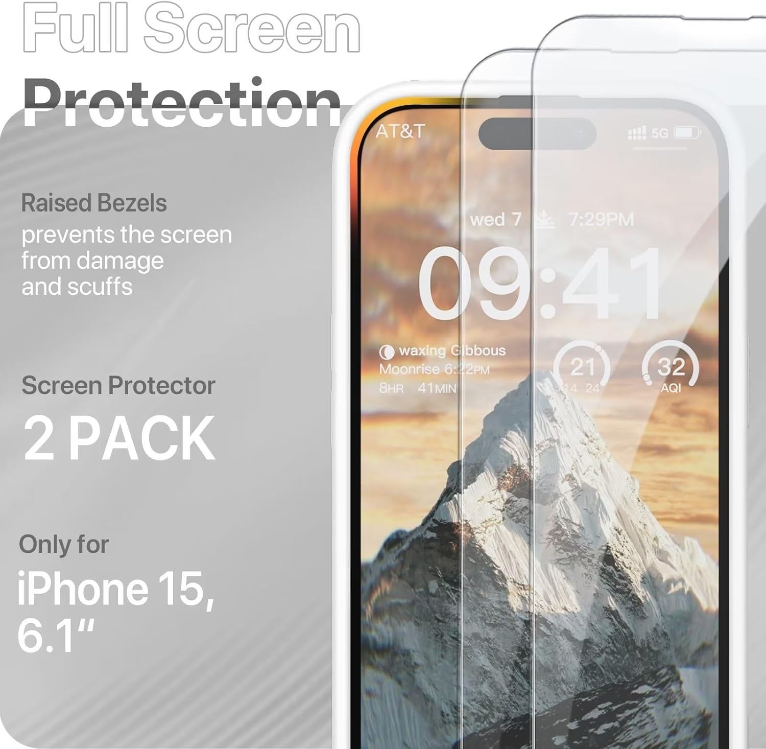 GOODVISH Funda compatible con iPhone 15, funda de silicona mejorada protección de cámara con 2 protectores de pantalla, forro interior de microfibra