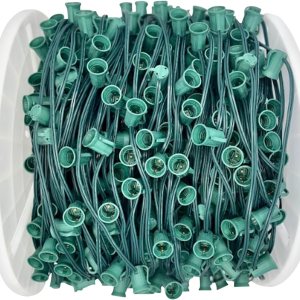 MIK Solutions Carrete de Navidad C9 de 1000 pies, alambre verde con carrete a granel, espacio de 12 pulgadas, base intermedia (C9E17), SPT-1 (1000, MIK Solutions Carrete de Navidad C9 de 1000 pies, alambre verde con carrete a granel, espacio de 12 pulgadas, base intermedia (C9E17), SPT-1 (1000,