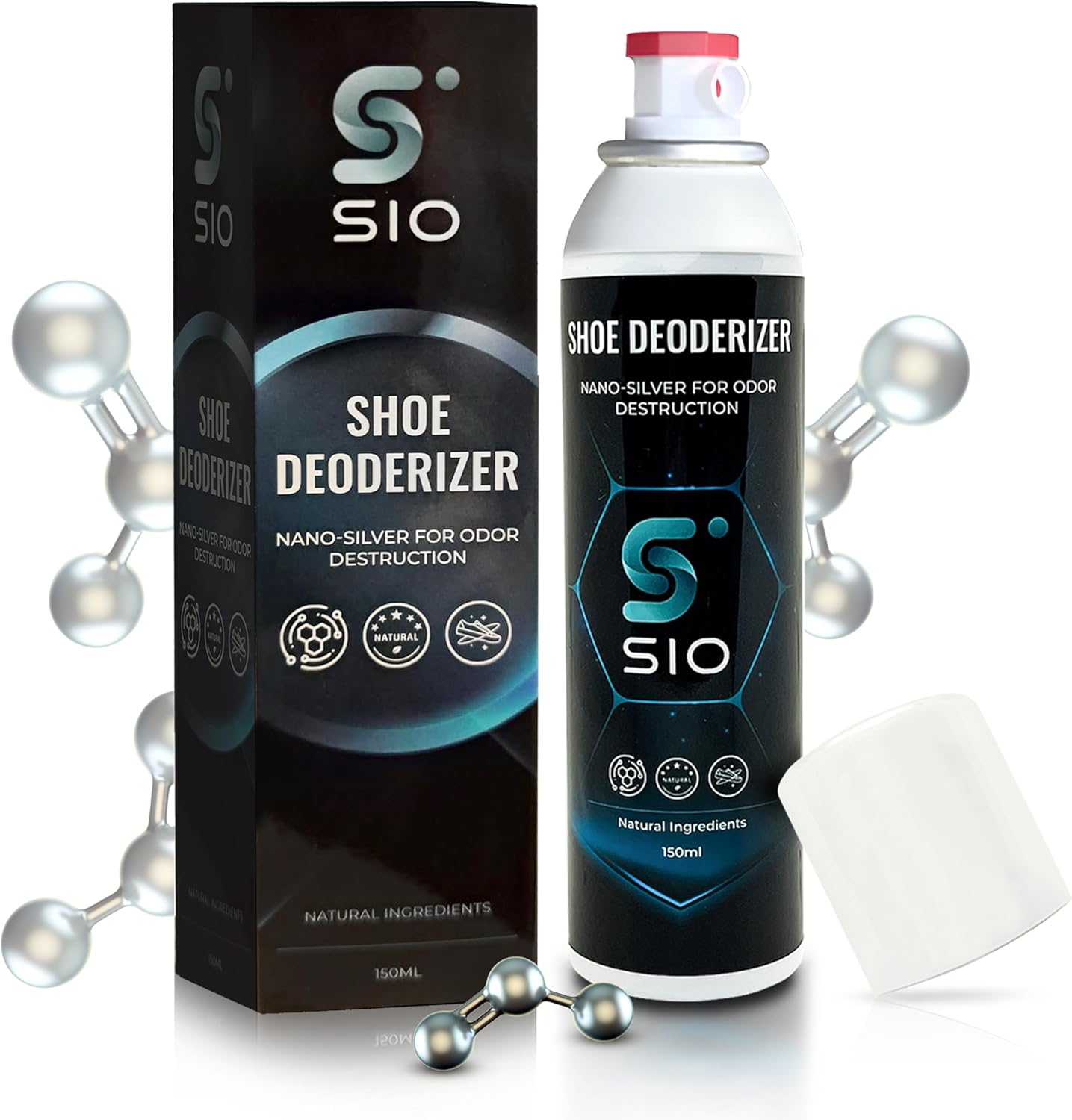 SIO Desodorizador de zapatos, espray eliminador de olores de zapatos, evita los pies apestosos y mantiene el calzado fresco (estándar)