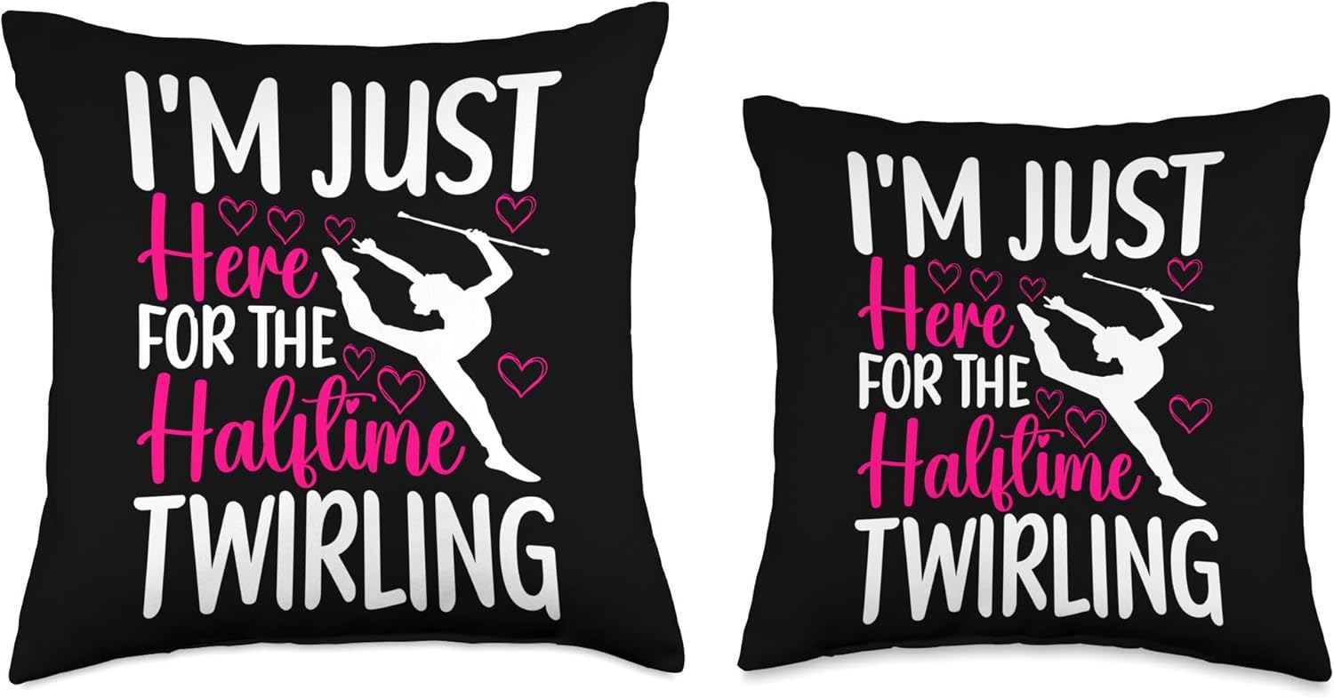 Twirling Outfit Majorette Baton Twirler Throw Pillow, 16×16, Multicolor