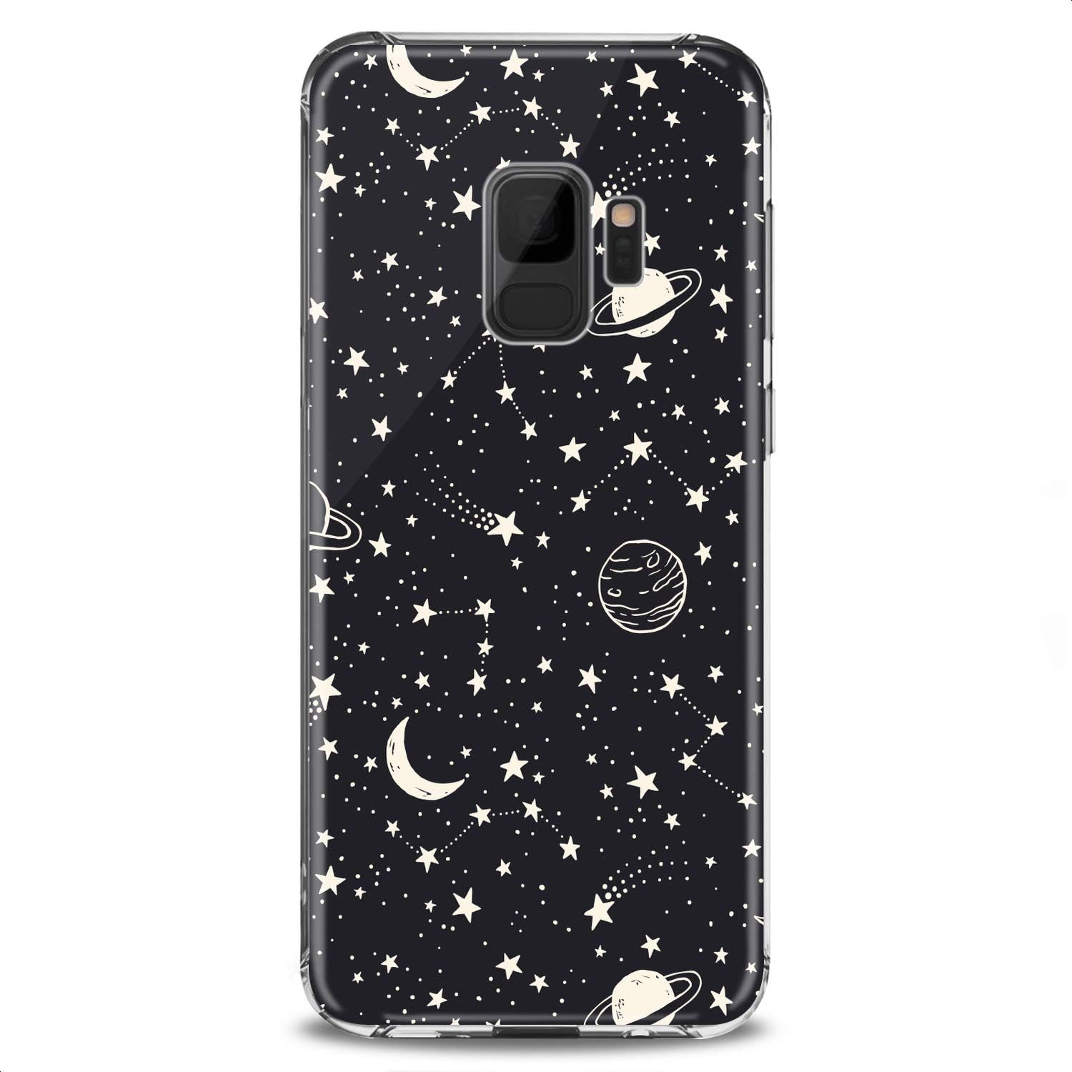 Funda compatible con Samsung S24 S23 S22 Plus S21 FE Ultra S20+ S10 Note 20 S10e S9 Art Pattern Stars Galaxy Art Design Print Planets Clear