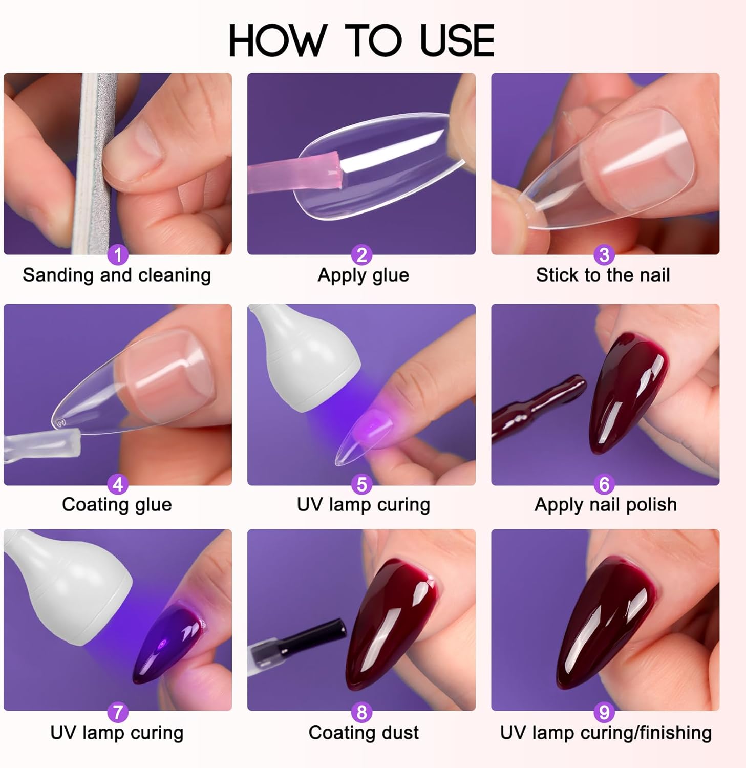 AORAEM Lámparas LED de uñas de 3 W, lámpara flexible de cuello de cisne, secado rápido, secado rápido, lámpara de secado de esmalte de gel, luz de