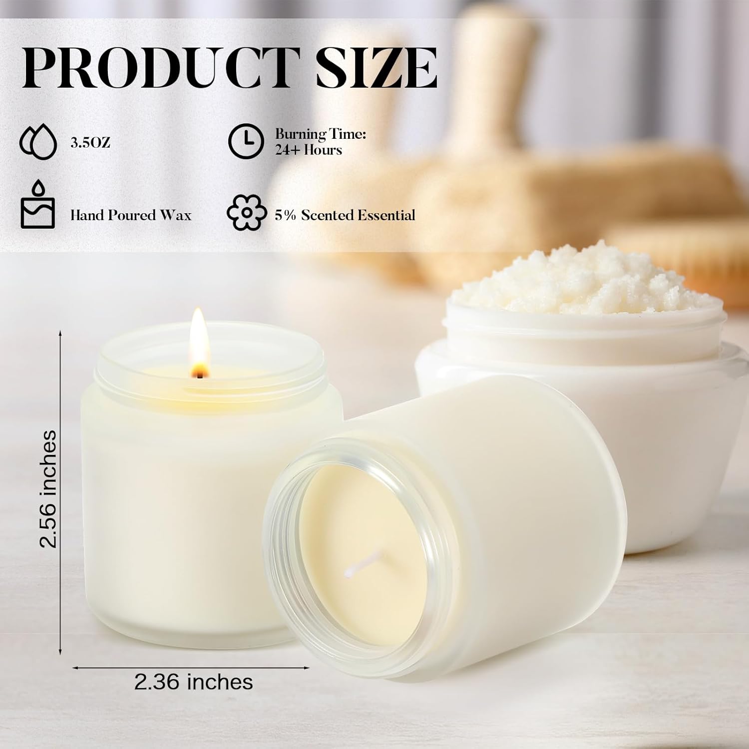 Yexiya 50 velas pequeñas en tarro de 3.5 onzas, velas perfumadas en frascos pequeños a granel, 10 fragancias para alivio, velas de aromaterapia,
