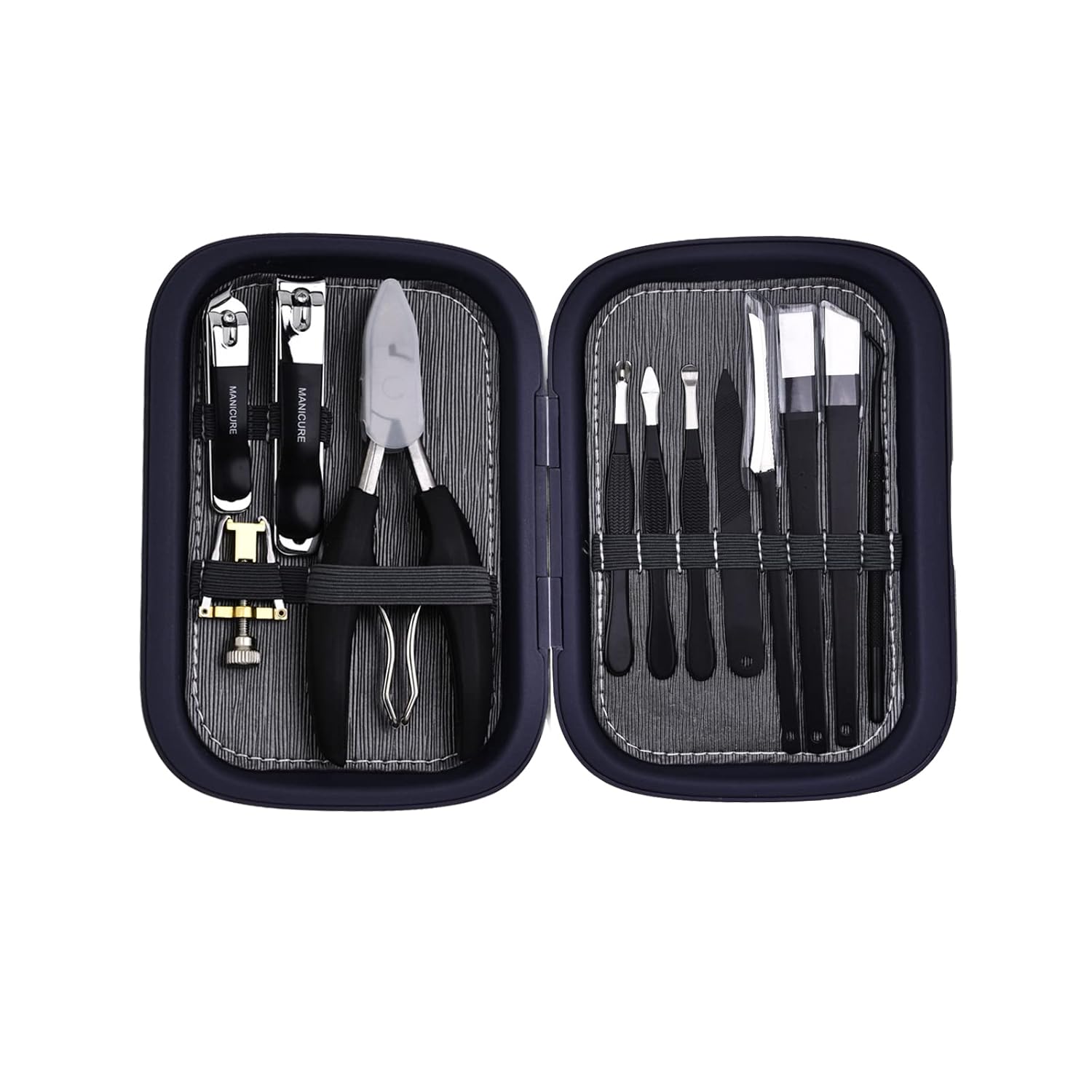 Kit de cortaúñas encarnadas para el cuidado de las uñas de los pies, herramientas de pedicura, acero inoxidable, 12 piezas, juego de manicura, caja