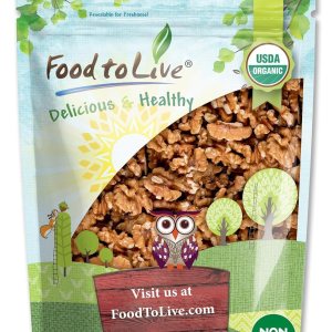 Food to Live Mitades y piezas de nueces orgánicas de California, 2 libras, sin OMG, crudas, sin sal, sin cáscara, veganas, sirtfood, a granel. Alto Food to Live Mitades y piezas de nueces orgánicas de California, 2 libras, sin OMG, crudas, sin sal, sin cáscara, veganas, sirtfood, a granel. Alto