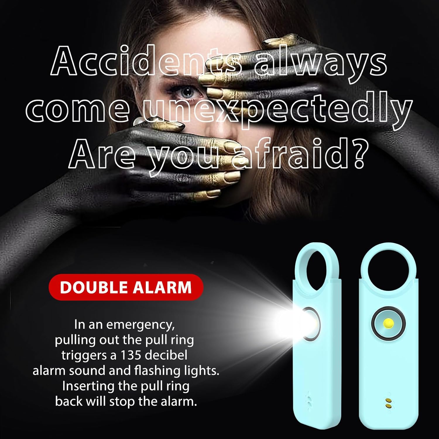 ARPHTYL Llavero de autodefensa para mujeres, alarma de seguridad personal, dispositivos de protección de sirena de seguridad recargable, botones de