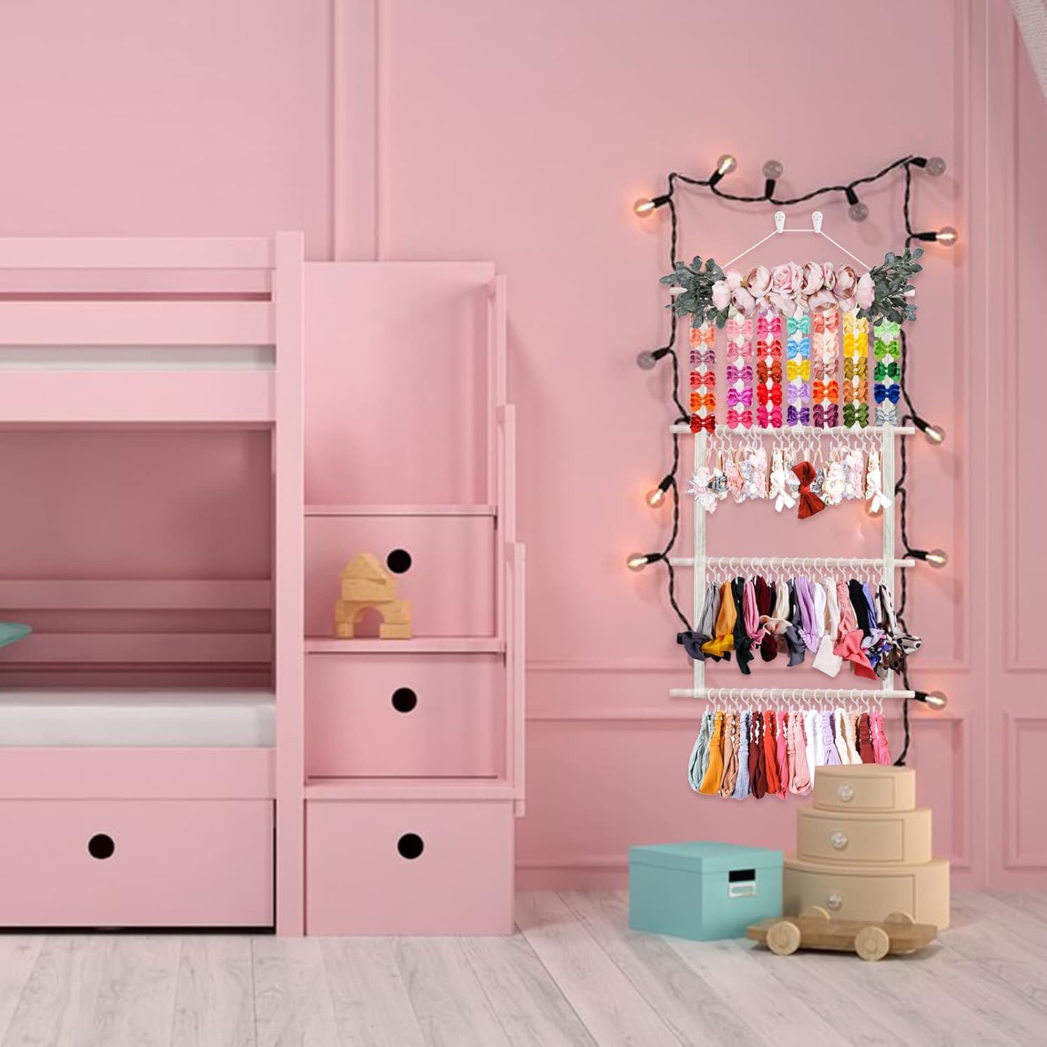 Soporte para diadema para niñas, accesorios para el cabello de bebé, organizador de almacenamiento para colgar en la pared, decoración para