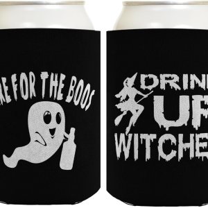 Decoración espeluznante de Halloween Bebe brujas aquí para los abucheos, paquete de 2 caras, 2 unidades, termoenfriadores originales de Halloween Decoración espeluznante de Halloween Bebe brujas aquí para los abucheos, paquete de 2 caras, 2 unidades, termoenfriadores originales de Halloween