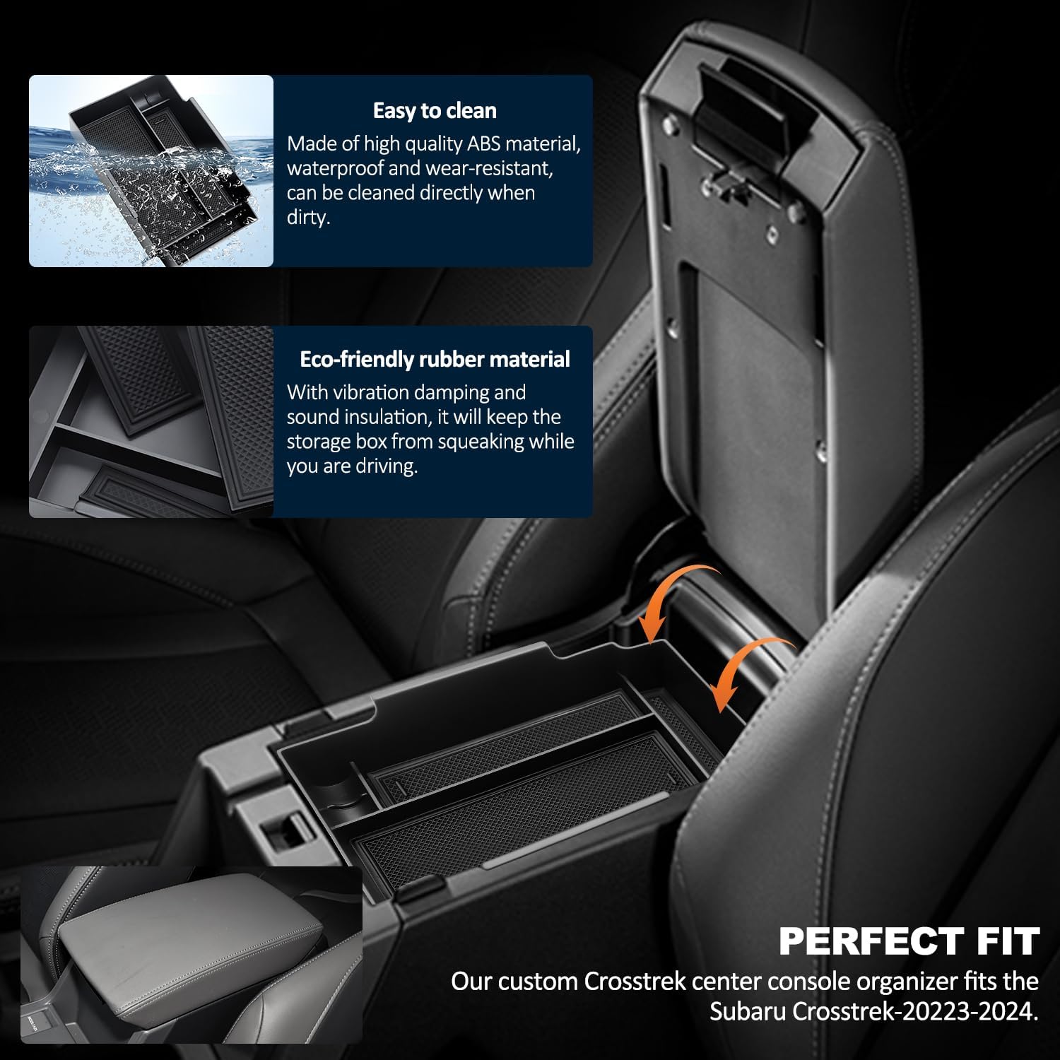 Organizador de consola central para Subaru Crosstrek 2024 (BasePremiumSportLimited) AccesoriosAccesorios Subaru Impreza 2023 2024+, bandeja