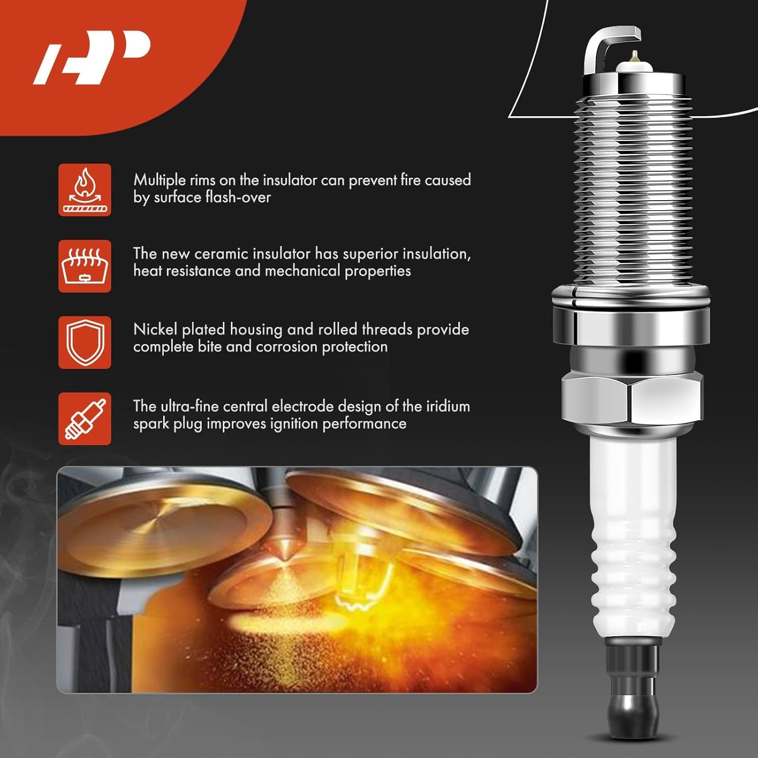 A-Premium Juego de 6 bobinas de encendido y bujías de iridio compatibles con Toyota 4Runner 2003-2009, Tundra 2005-2011, 4.0L
