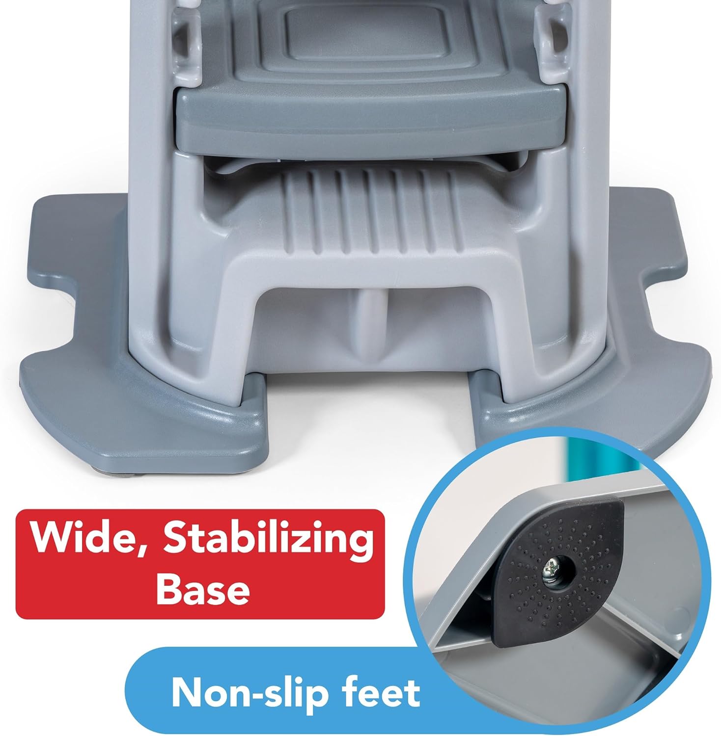 Simplay3 Taburete de cocina Montessori de pie para niños pequeños con base estabilizadora resistente y plataforma ajustable, 20.5 pulgadas de