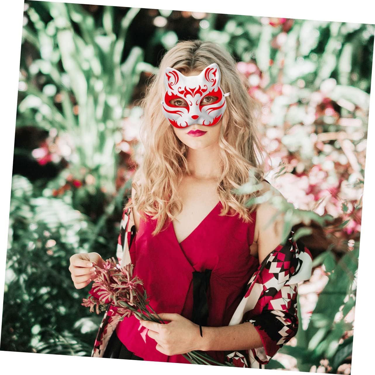 6 máscaras faciales de gato de Halloween, máscara blanca de pintura a mano, máscara de bricolaje para fiesta de cosplay, máscara de Halloween,