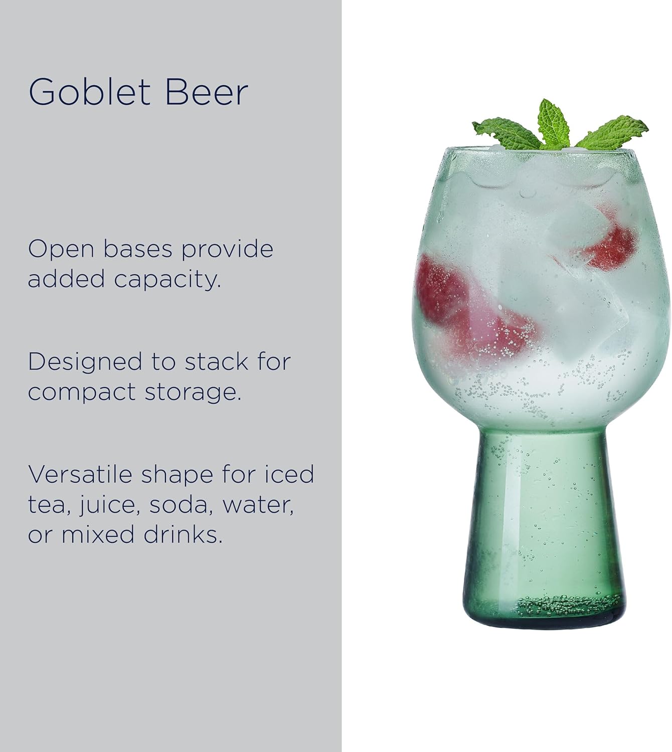 Mikasa Phoebe – Vaso para bebidas (4 unidades), color salvia