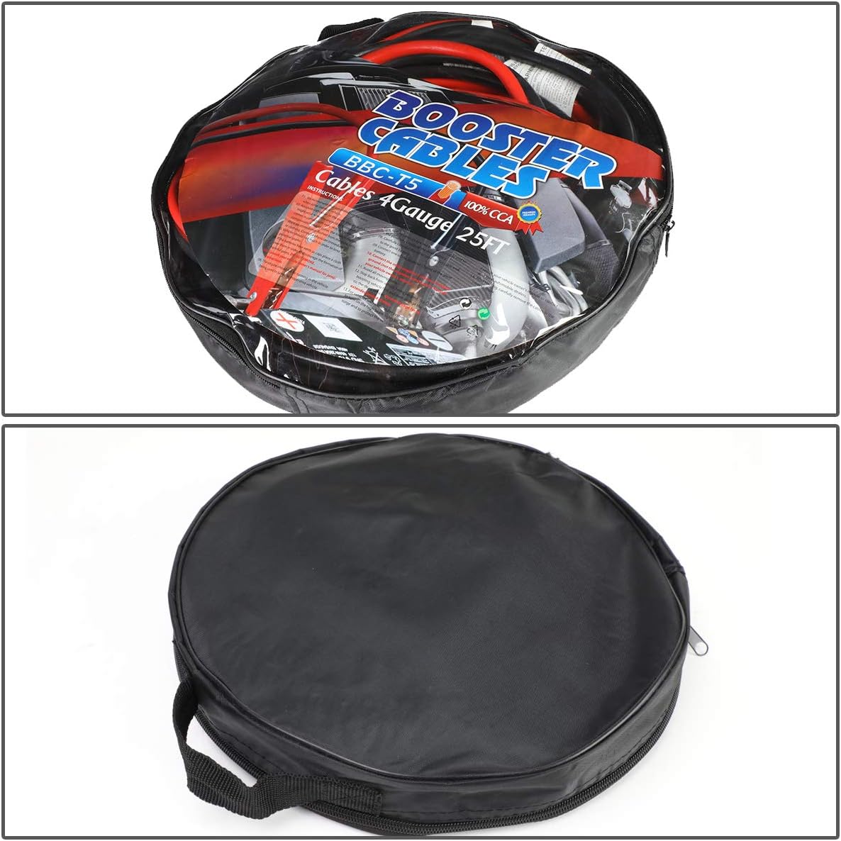 Heavy Duty 25Ft 4Gauge Booster Cable Power Jumper 500AMP batería de emergencia arranque cochemotocicleta