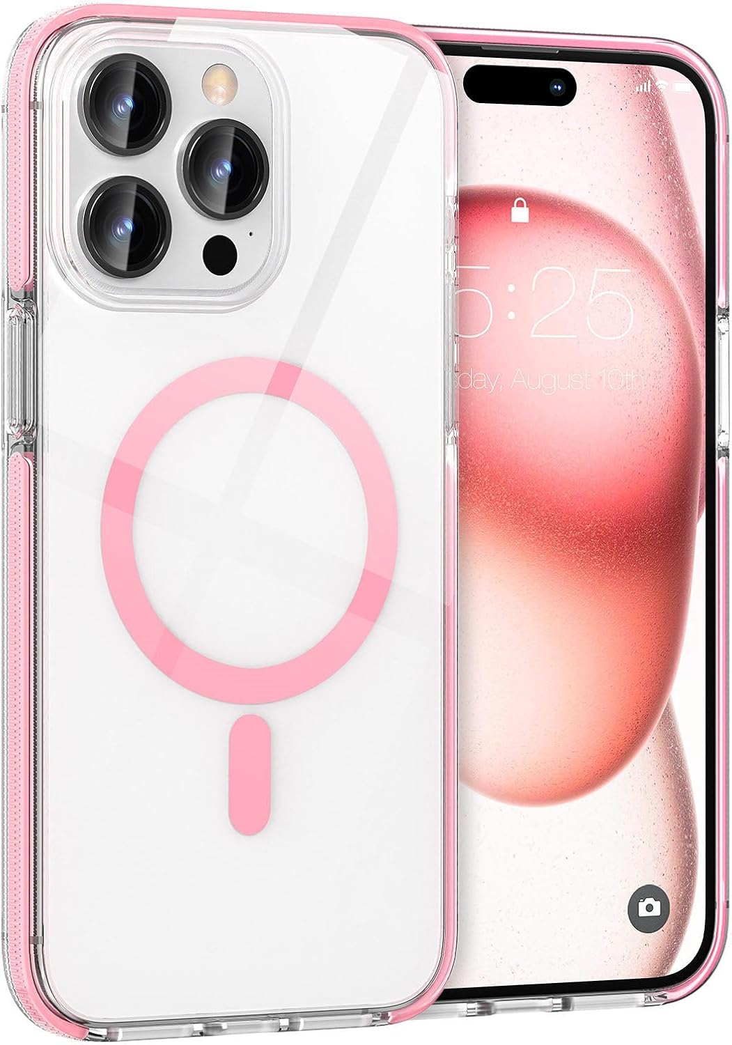 MATEPROX Fundas magnéticas transparentes para iPhone 15 Pro Max, compatibles con MagSafe, transparente, a prueba de golpes, delgada, a prueba de