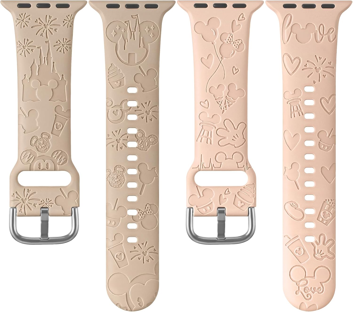 Correa deportiva grabada compatible con correas de Apple Watch 38 40 41 42 44 45 1.929 in, correa de silicona suave para mujer y hombre, repuesto