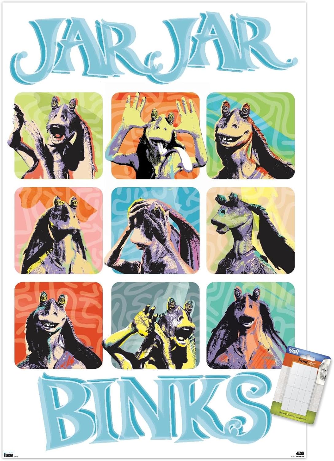 Trends International Star Wars The Phantom Menace – Jar Jar Binks Grid – Póster de pared