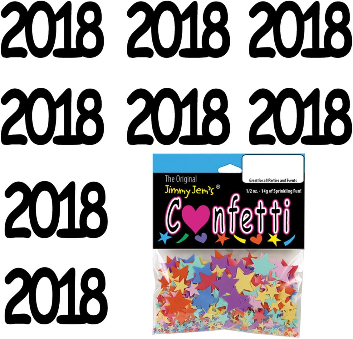 Confeti Año 2018 Negro – Paquete al por menor #7270 QS0