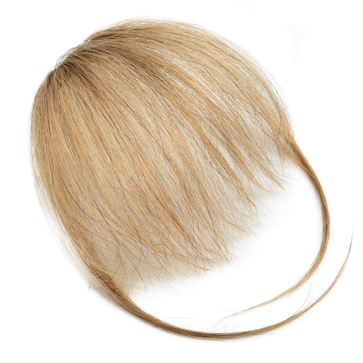SHEDOWIG Flequillo de cabello con clip, extensiones de cabello humano, clip plano en flequillo, fleco con sienes frontales, clip para el cabello