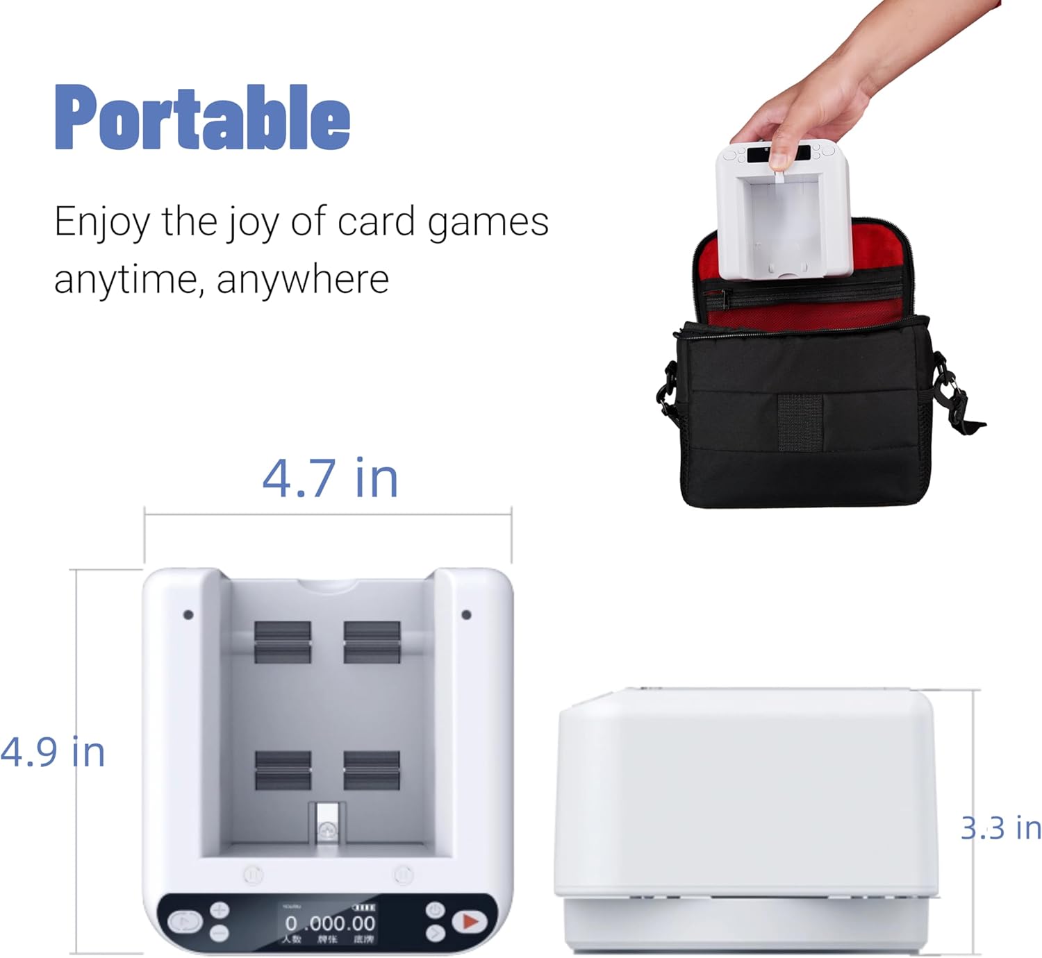 Automatic Card Dealer Machine, 360 Rotating Auto Poker Card Dealer Machine Fast Accurate & Stable Smooth Dealing, 1-8Player, Playing Card
