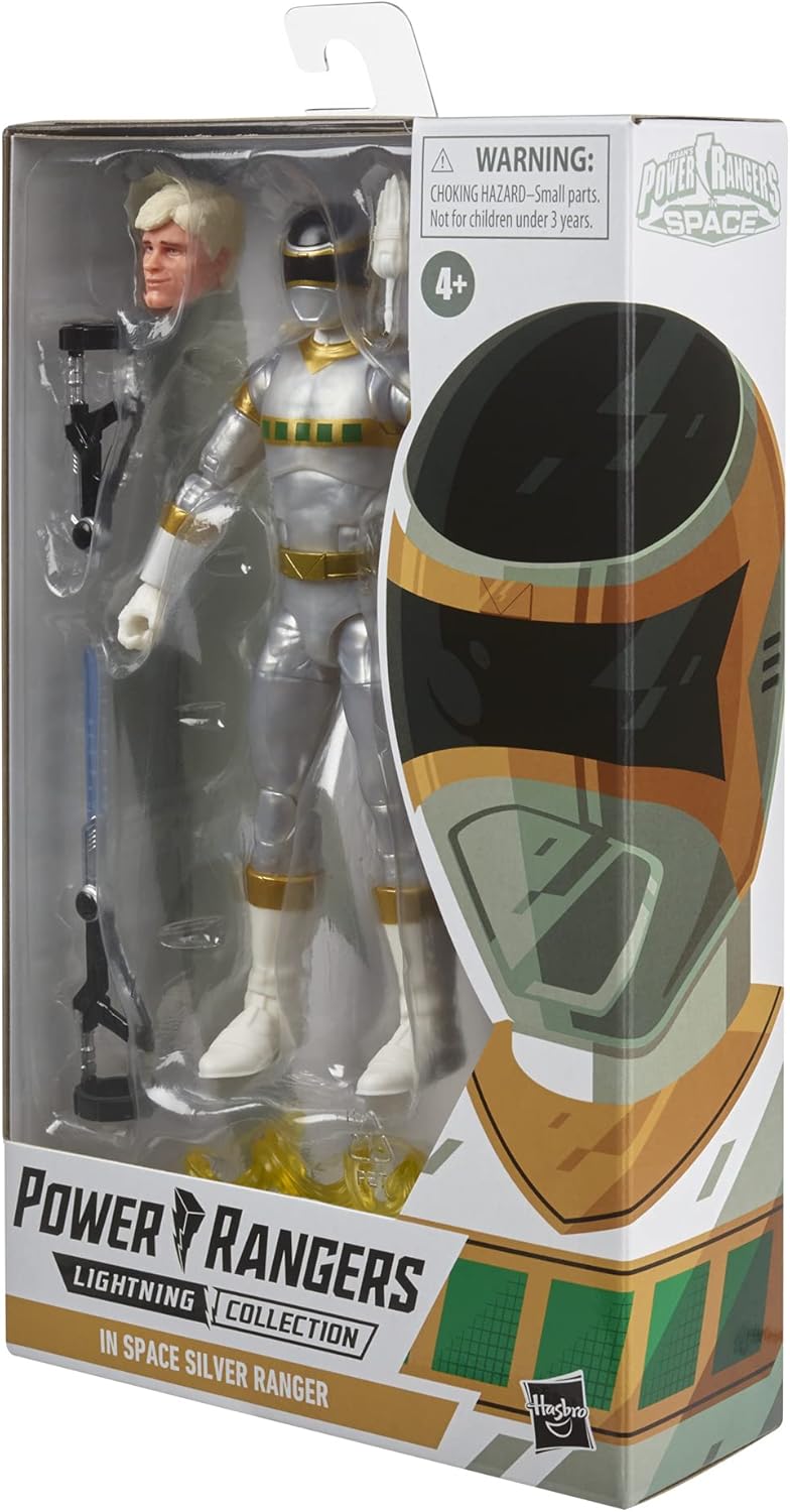 Power Rangers In Space Silver Ranger – Figura de acción de 6 pulgadas y accesorios