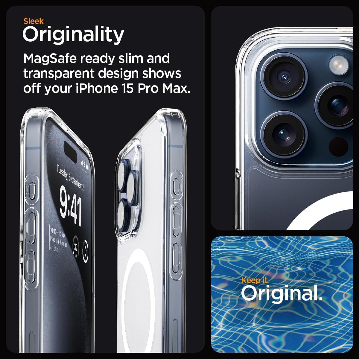 Spigen MagFit – Funda magnética ultra híbrida diseñada para iPhone 15 Pro Max, antiamarilleo protección de grado militar compatible con MagSafe