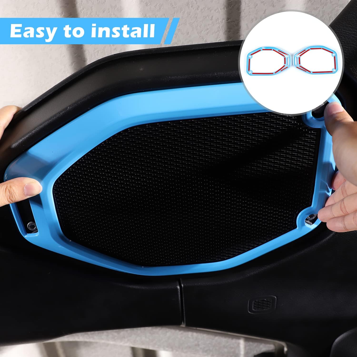 RT-TCZ Para Wrangler JL Top Roof Speaker Cover Trim para Jeep Wrangler JL JLU Gladiator JT 2018-2023 Baby Blue Accesorios interiores 2 unids
