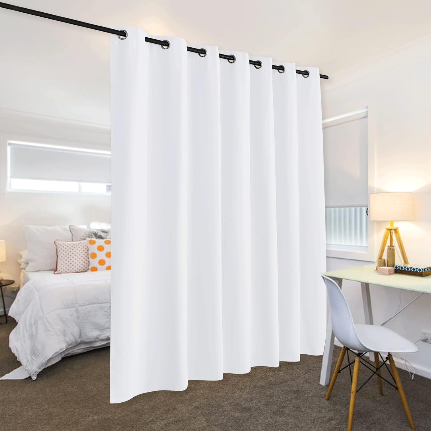 RYB HOME Cortinas extralargas con bloque de luz, persianas de privacidad insonorizadas para cine en casa, oficina, comedor, sala de estar, puerta de