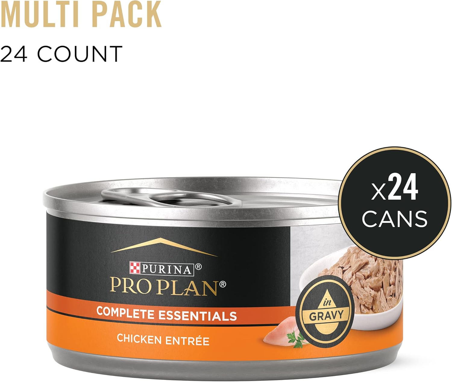 Purina Pro Plan Salsa húmeda para gatos, pollo Entree – (24) 5.5 oz Latas