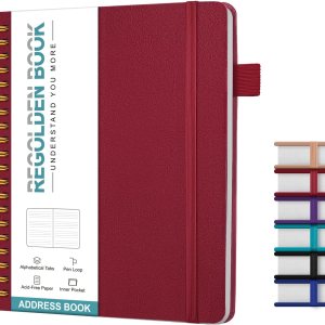 Regolden-Book Libreta de direcciones con pestañas alfabéticas, organizador de direcciones de tapa dura para contactos de registro, agenda telefónica Regolden-Book Libreta de direcciones con pestañas alfabéticas, organizador de direcciones de tapa dura para contactos de registro, agenda telefónica