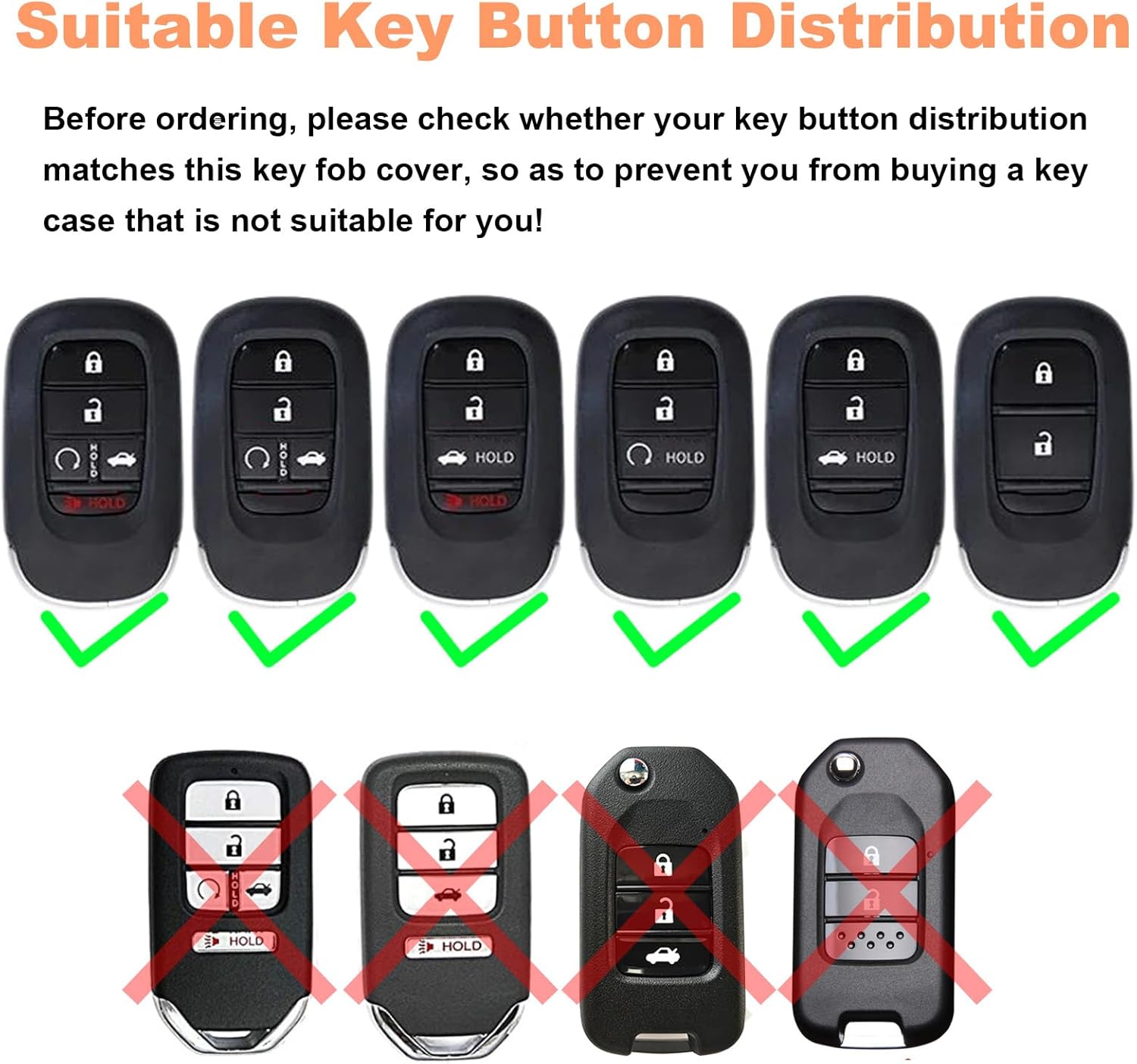 YUBOMT Funda para llavero con llavero para Honda, Rojo –