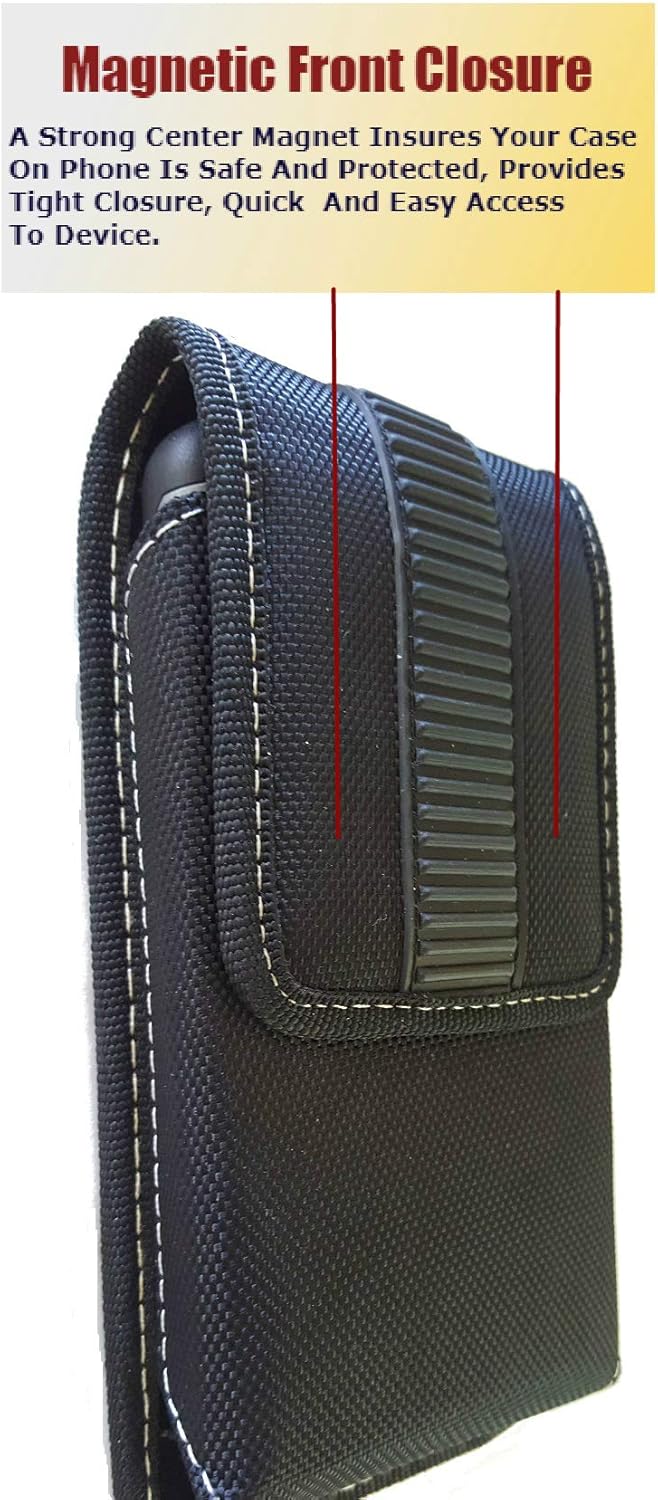 Mgbca Funda de nailon para iPhone 15 Pro Max, 14, 13, 12, 11 Pro Max, resistente con funda segura fija, soporte de clip para cinturón, cierre