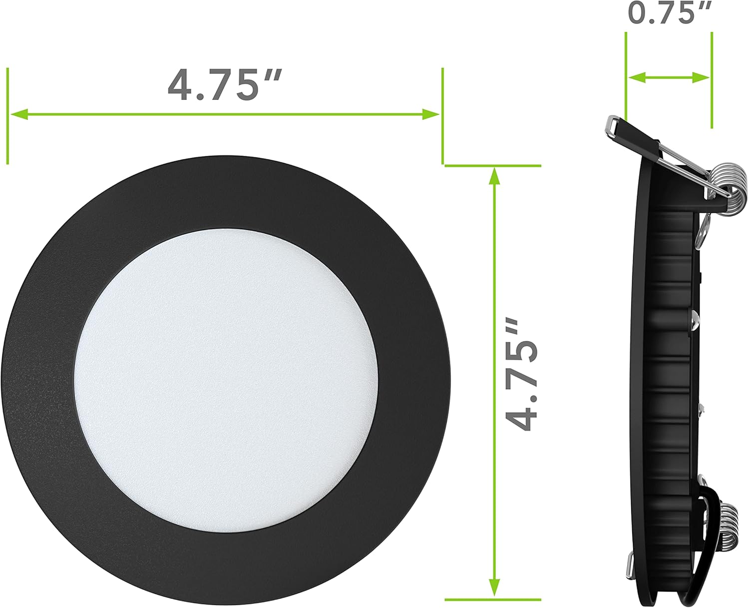 Leisure LED Paquete de 5 luces de techo empotrables para barco RV de 480 lúmenes, luz LED súper delgada, panel de luz DC 12 V 4.75 pulgadas, 6 W,