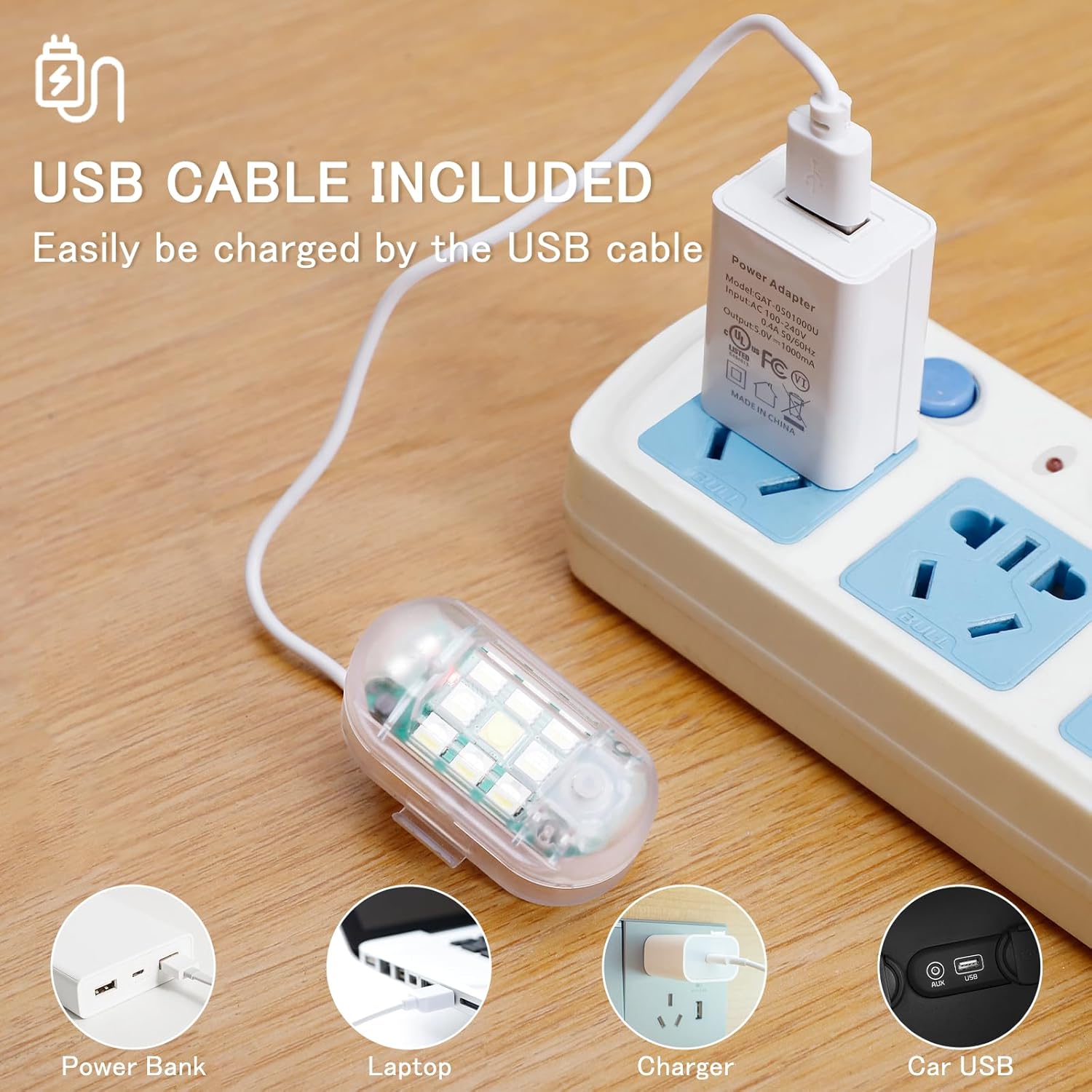 SEISSO Paquete de 2 luces estroboscópicas LED anticolisión con control remoto inalámbrico, carga USB, kit de luces estroboscópicas de emergencia