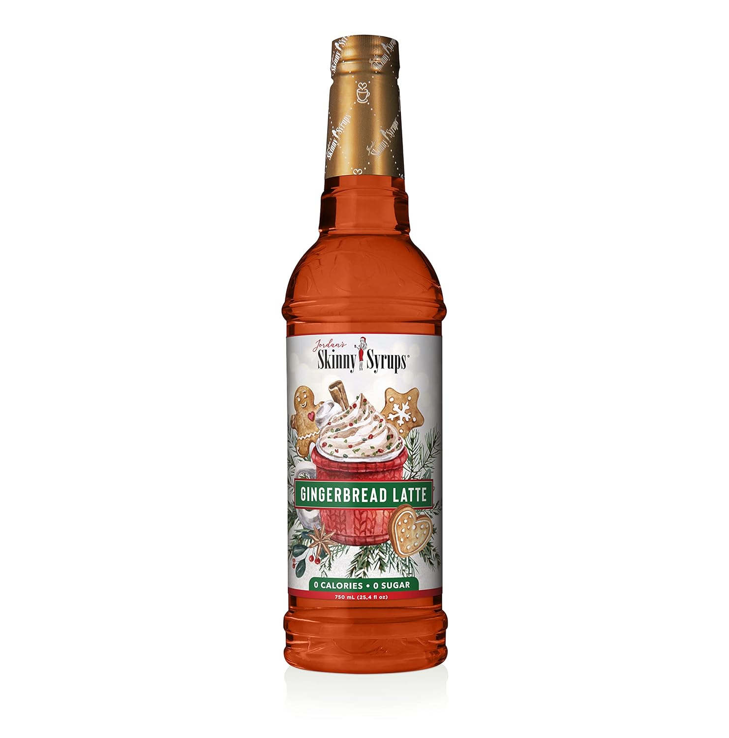 Jordan’s Skinny – Jarabe de café de jengibre sin azúcar, 25.4 onzas, Keto, sin gluten