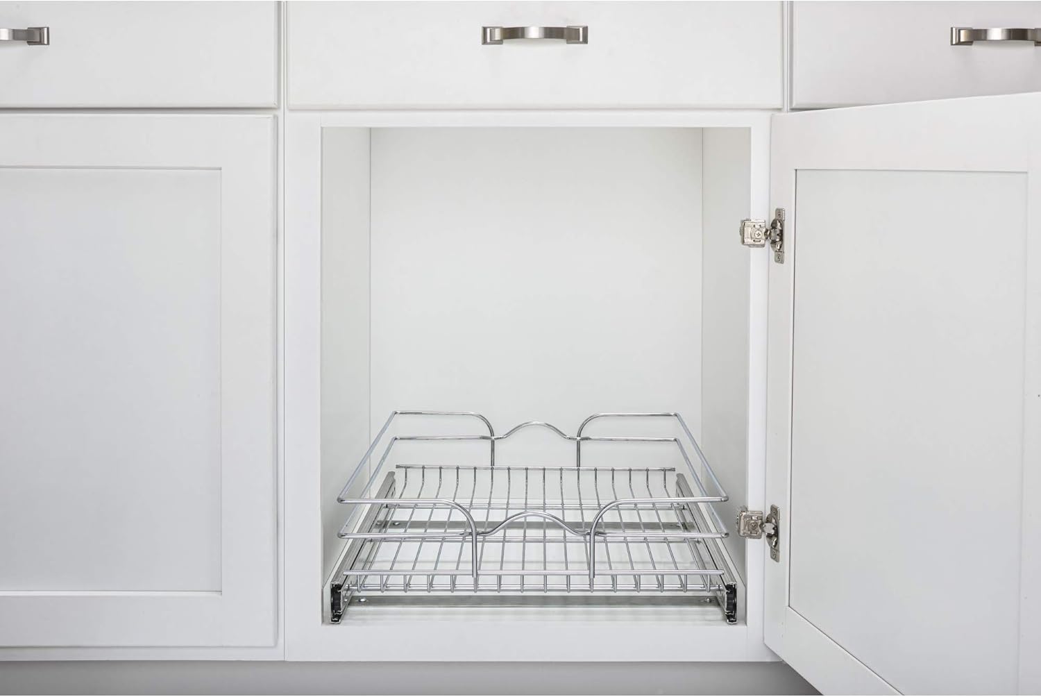 Rev-A-Shelf Kitchen Cabinet Pull Out Shelf and Drawer Organizer Slide Out Pantry Storage Basket in Multiple Sizes, 15 x 20 In, 5WB1-1520CR-1