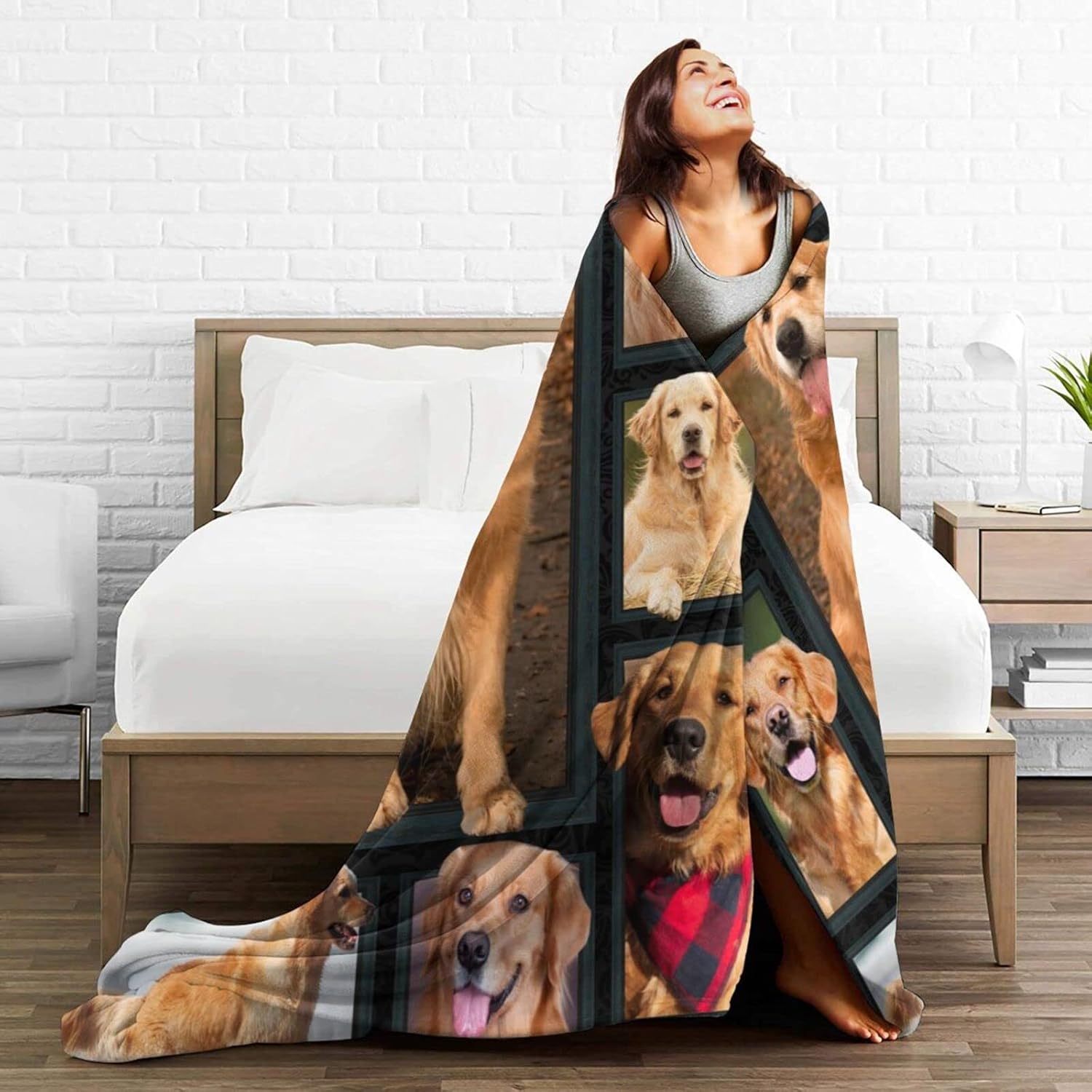 Lindo Clever Golden Retriever – Manta con estampado de perro dorado ultrasuave para el hogar, manta decorativa para sala de estar, cama, sofá