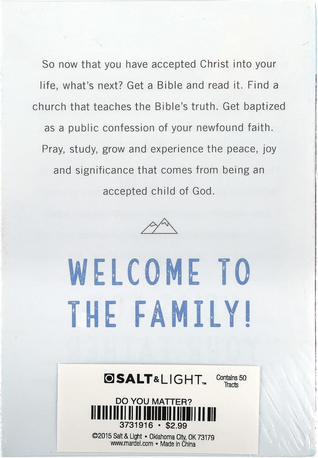 Salt & Light, Do You Matter Gospel Tracts, 5 14 x 3 12 pulgadas, juego de 50 vías