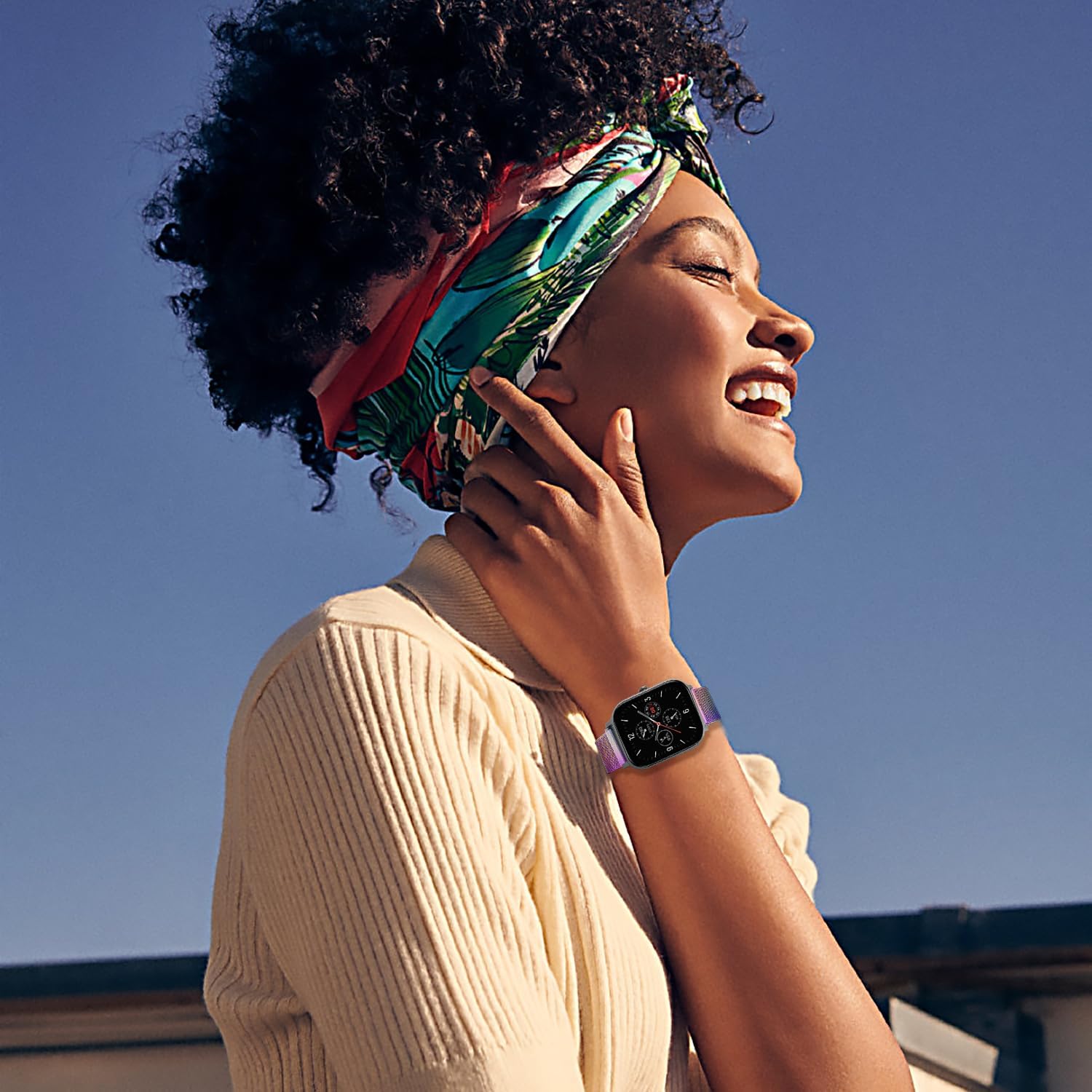 Correa de reloj de metal milanés de 0.787 in compatible con Amazfit GTSGTS2GTS 2eGTS 2 MiniGTS 3GTS 4GTS 4 Mini, correa de reloj de acero inoxidable