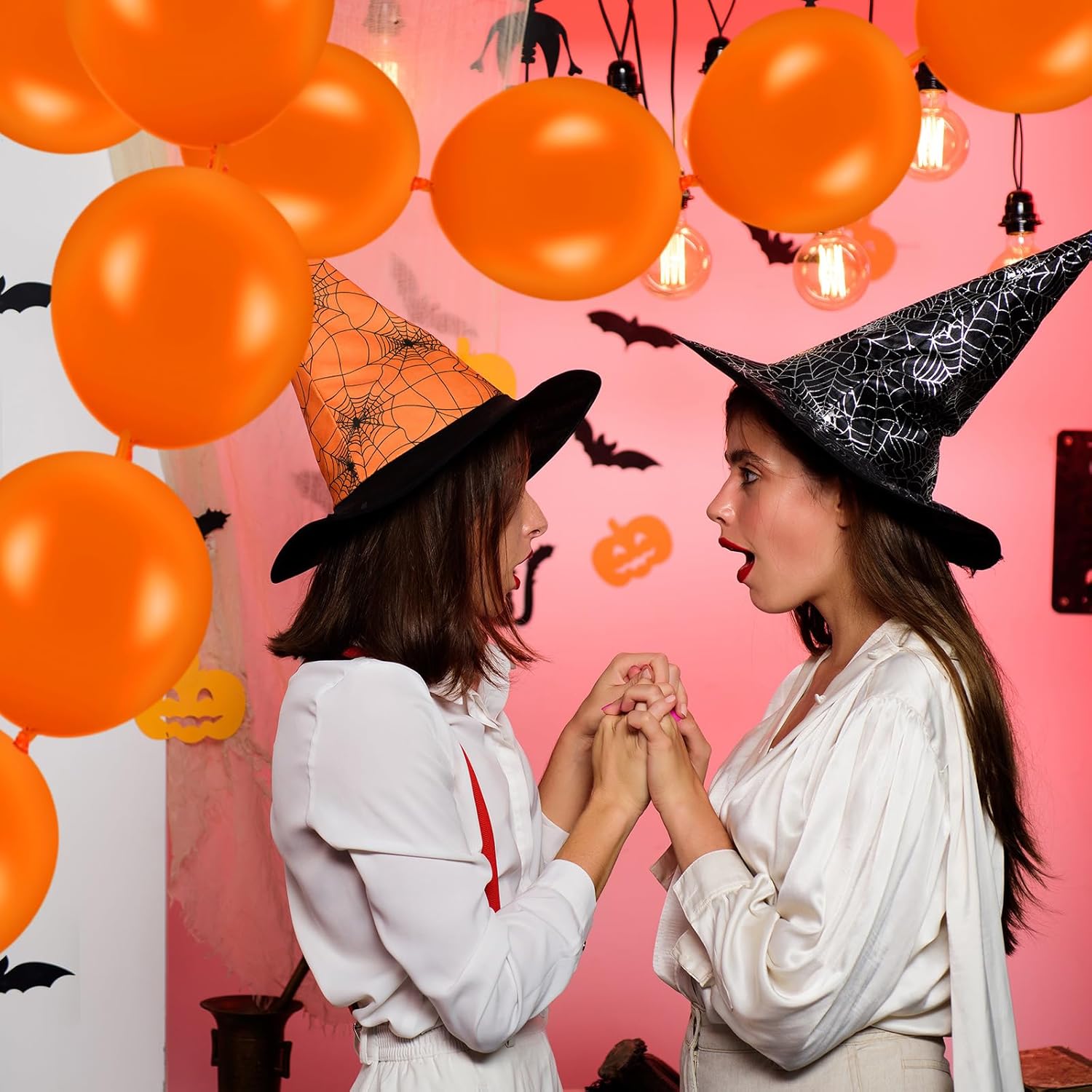 100 globos de enlace de globos, de látex, enlazables, para decoración de bodas y fiestas (color naranja oscuro, 10 pulgadas)