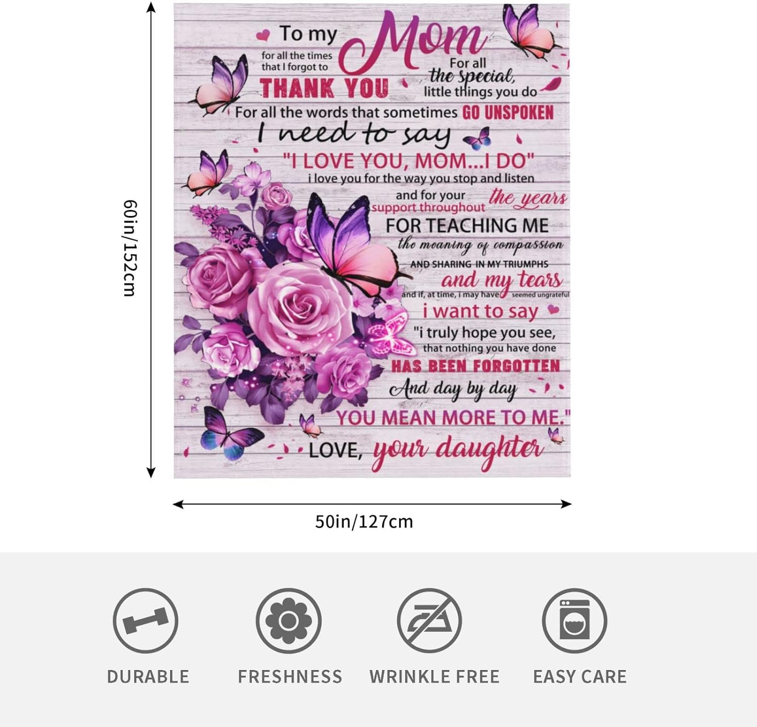 Manta de franela para todas las estaciones, para el día de la madre, regalo de cumpleaños para mamá, súper suave y acogedora, para todas las